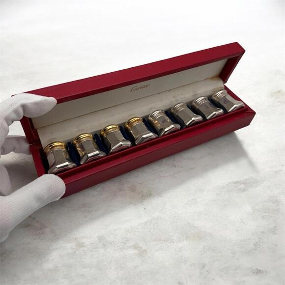 Cartier Other - Cartier Sterling Silver Salt & Pepper Shakers Set – Gilt Lids – With Box
